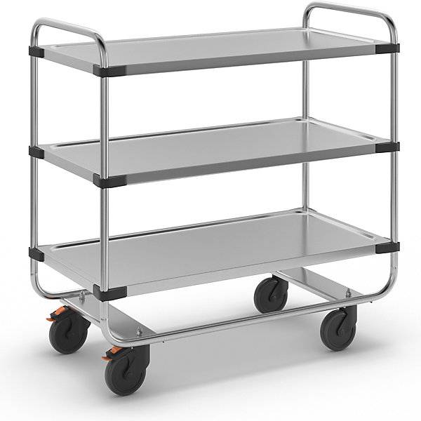 Edelstahl-Servierwagen montiert mit 3 Etagen LxBxH 1035 x 535 x 1040 mm. RieberGmbH & CO. KG 11921149-0