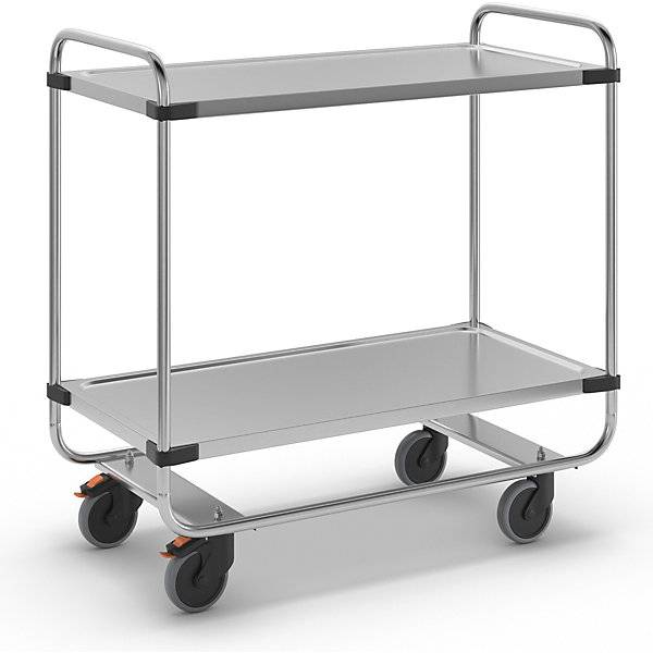 Edelstahl-Servierwagen montiert mit 2 Etagen LxBxH 1035 x 535 x 1010 mm. RieberGmbH & CO. KG 11920949-0