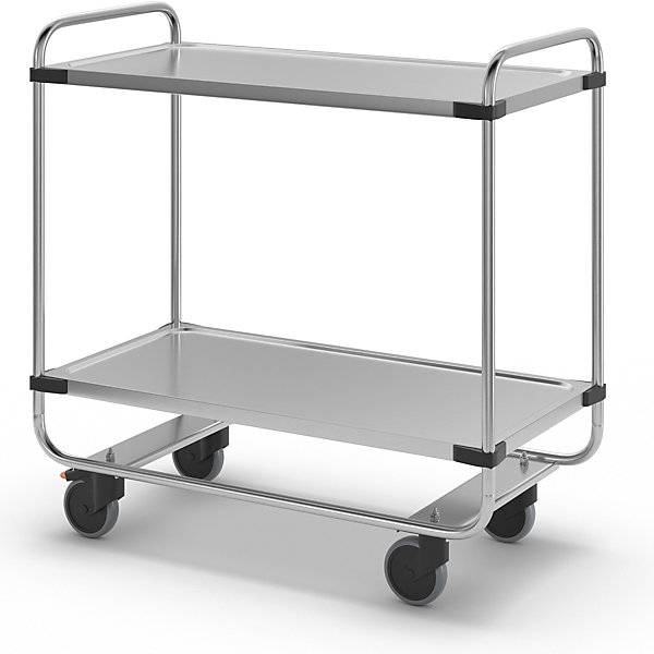 Edelstahl-Servierwagen montiert mit 2 Etagen LxBxH 1035 x 535 x 1010 mm. RieberGmbH & CO. KG 11920949-3