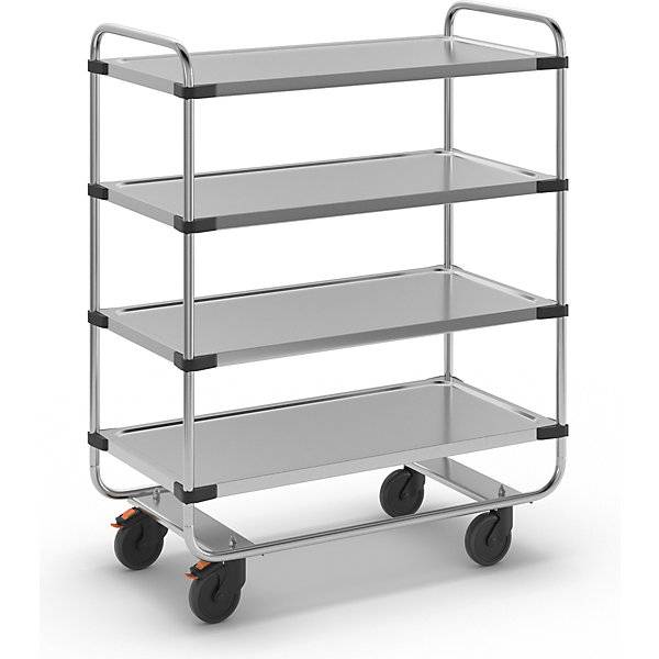 Edelstahl-Servierwagen montiert mit 4 Etagen LxBxH 1035 x 535 x 1310 mm. RieberGmbH & CO. KG 11921249-0