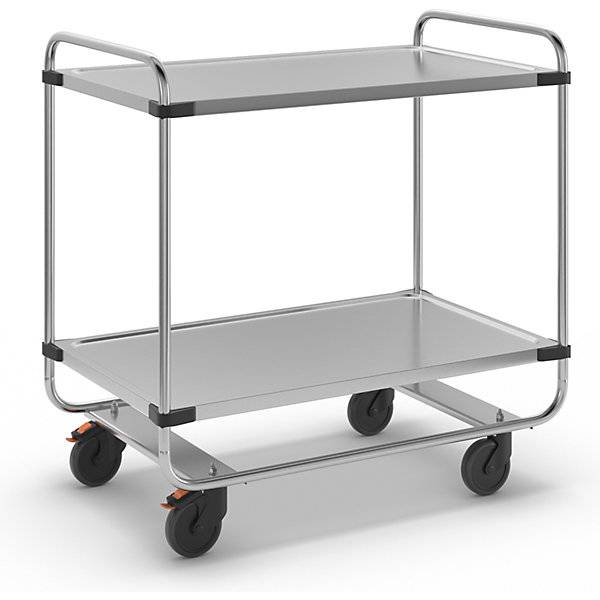 Edelstahl-Servierwagen montiert mit 2 Etagen LxBxH 1035 x 635 x 1010 mm. RieberGmbH & CO. KG 11921349-0