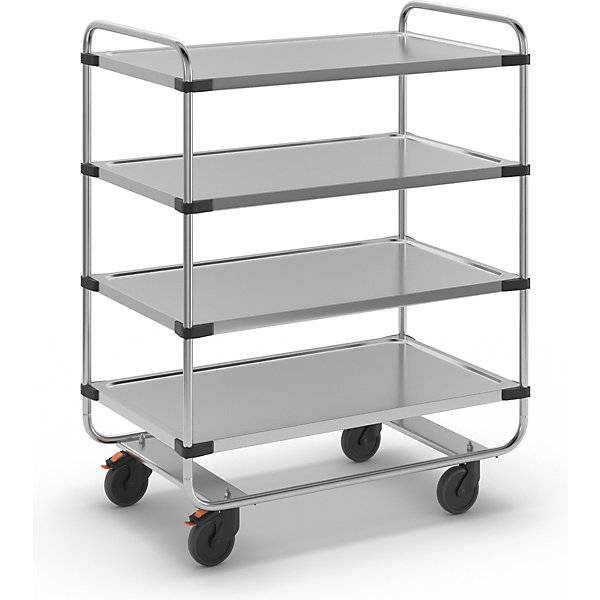 Edelstahl-Servierwagen montiert mit 4 Etagen LxBxH 1035 x 635 x 1310 mm. RieberGmbH & CO. KG 11921549-0