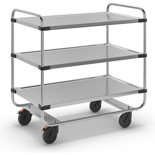 Edelstahl-Servierwagen montiert mit 3 Etagen LxBxH 1035 x 635 x 1040 mm. RieberGmbH & CO. KG 11921449-0