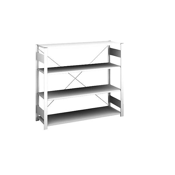 Steckregal Bauart leicht einseitig HxBxT 1200 x 1300 x 400 mm grau Grundregal. Jul. vom Hofe GmbH & CO. KG.-0