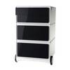 Rollcontainer easyBox® 2 Schubladen 2 Schübe flach weiß / schwarz. PAPERFLOW S.A.S | | LE HUB BATEMENT 5 1ER