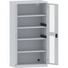 Akku-Ladeschrank 4 Fachböden Sichtfenstertüren 2 Energieleisten seitlich grau. Lista GmbH 49048549