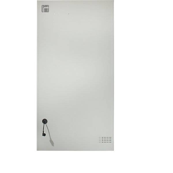 Akku-Ladeschrank 4 Fachböden Vollblechtüren 2 Energieleisten rückseitig grau / blau. Lista GmbH 49049849-1