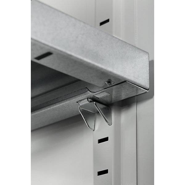 Akku-Ladeschrank 4 Fachböden Vollblechtüren 2 Energieleisten rückseitig grau / blau. Lista GmbH 49049849-3