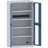 Akku-Ladeschrank 4 Fachböden Sichtfenstertüren Energieleiste rückseitig grau / blau. Lista GmbH 49050349