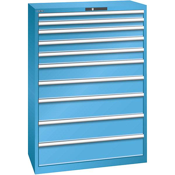 Schubladenschrank 10 Schubladen BxTxH 1023 x 725 x 1450 mm lichtblau. Lista GmbH 11710049-0