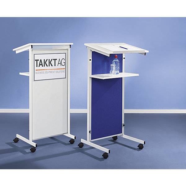 Rednerpult 2 Ablagen Front aus Stahlblech weiß. KROmedia GmbH & Co. KG Whiteboard- & Systemtechnik 11751149-1