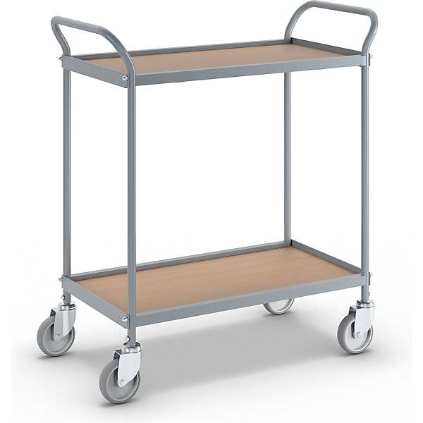 Servierwagen Etagenhöhe 530 mm 2 Etagen mit 4 Lenkrollen Rad-Ø 100 mm. TAKKT Industrial & Packaging GmbH-0