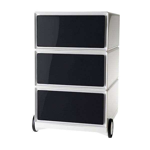 Rollcontainer easyBox® 3 Schubladen weiß / schwarz. PAPERFLOW S.A.S | | LE HUB BATEMENT 5 1ER ETAGE 42606149