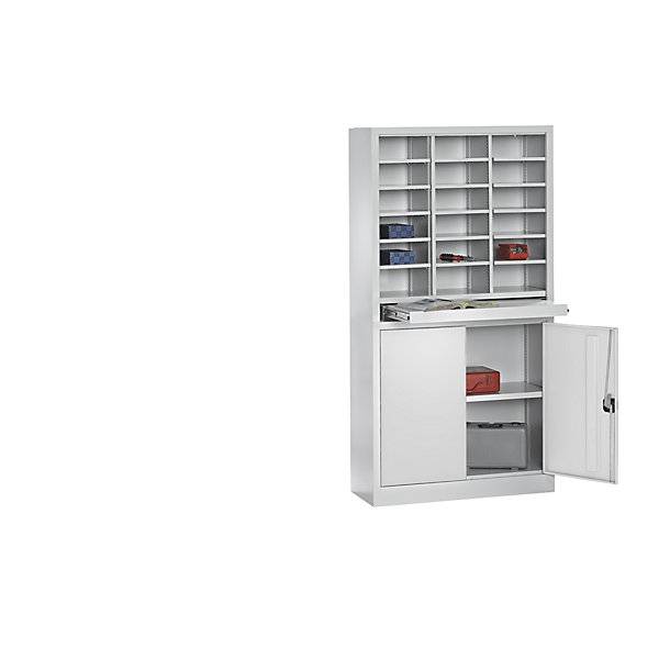 Ordnungs- und Sortierstation mit Flügeltürschrank lichtgrau / lichtgrau. Pavoy GmbH | Paul van Oyen 11795349