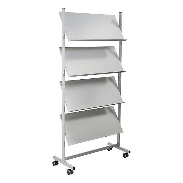 Prospektregal aus Metall für 12 x DIN A4 grau. Maped Deutschland GmbH 11788449-0