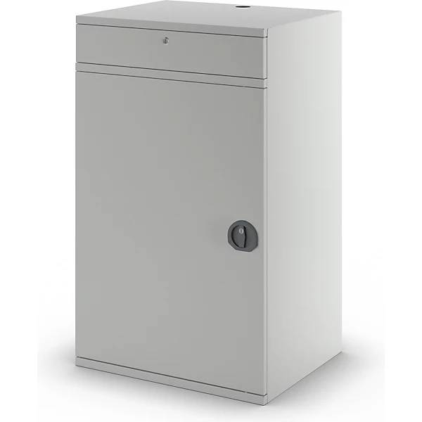 Computer-Arbeitsstation Stahlblech HxB 1060 x 650 mm ohne Monitorgehäuse Türfarbe Lichtgrau. TAKKT Industrial-2