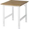 Arbeitstisch höhenverstellbar Gestell 60 x 30 mm Buchenplatte massiv BxT 750 x 1000 mm lichtgrau. Rau GmbH