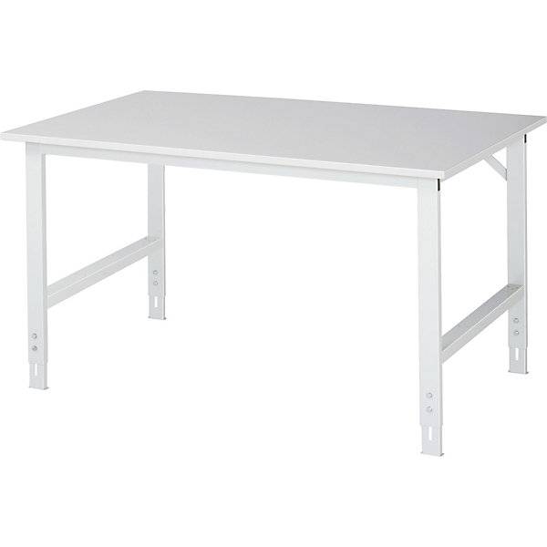 Arbeitstisch höhenverstellbar Gestell 60 x 30 mm melaminharzbeschichte Platte BxT 1500 x 1000 mm lichtgrau.-0