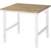 Arbeitstisch höhenverstellbar Gestell 60 x 30 mm Buchenplatte massiv BxT 1000 x 1000 mm lichtgrau. Rau GmbH