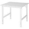 Arbeitstisch höhenverstellbar Gestell 60 x 30 mm melaminharzbeschichte Platte BxT 1000 x 1000 mm lichtgrau.