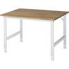 Arbeitstisch höhenverstellbar Gestell 60 x 30 mm Buchenplatte massiv BxT 1250 x 1000 mm lichtgrau. Rau GmbH