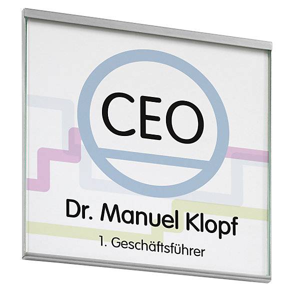 GLASGOW™ Türschild VE 2 Stk HxB 155 x 152 mm Sichtformat HxB 146 x 150 mm. Moedel GmbH | Schilderfabrikation-2