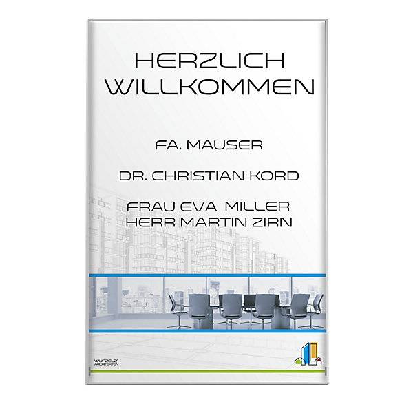 MADRID Silver Line™ Wegweiser DIN A3 hoch HxB 4225 x 2995 mm Sichtformat HxB 416 x 293 mm. Moedel GmbH |