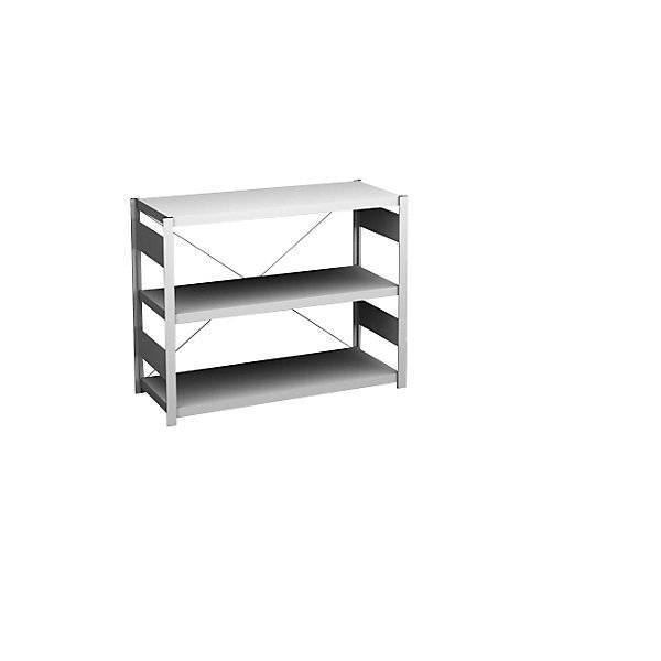 Steckregal Bauart leicht einseitig HxBxT 825 x 1000 x 400 mm grau Grundregal. Jul. vom Hofe GmbH & CO. KG.-0