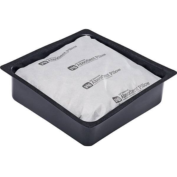 Saugkissen in PE-Wanne - PILLOW-IN-A-PAN Wanne mit Polster VE à 24 Stk LxBxH 250 x 250 x 50 mm. New Pig BV-0