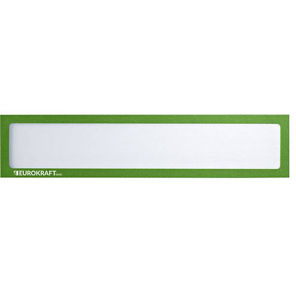 Magnetische Infotasche für Überschriften DIN A4 quer / DIN A3 hoch 312 x 60 mm Rahmen grün VE 10 Stk. TAKKT