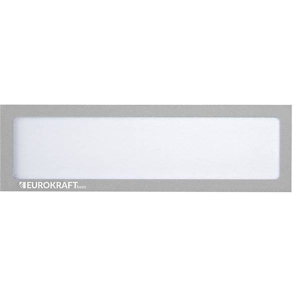 Magnetische Infotasche für Überschriften DIN A4 hoch / DIN A5 quer 225 x 60 mm Rahmen silber VE 10 Stk. TAKKT