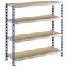 Großfach-Steckregal blau/grau HxBxT 1508 x 1550 x 500 mm Spanplattenböden Grundregal. TAKKT Industrial &
