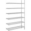 Stahldraht-Gitterregal verchromt Fachlast 100 kg BxT 1220 x 460 mm Anbauregal Höhe 2180 mm 6 Fachböden.