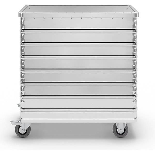 Alu-Kastenwagen abklappbare Seitenwand mit Deckel abschließbar Volumen 355 l. Gmoehling Transportgeraete |-1