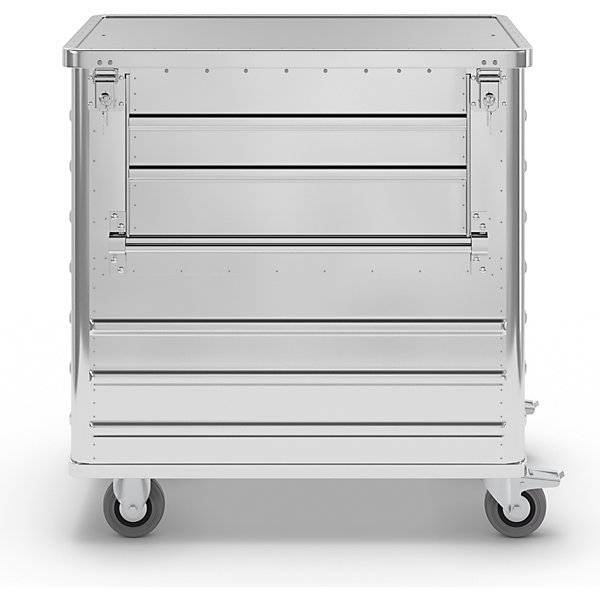 Alu-Kastenwagen abklappbare Seitenwand mit Deckel abschließbar Volumen 355 l. Gmoehling Transportgeraete |-2