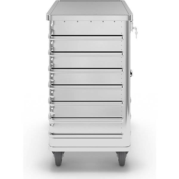 Alu-Kastenwagen abklappbare Seitenwand mit Deckel abschließbar Volumen 355 l. Gmoehling Transportgeraete |-4