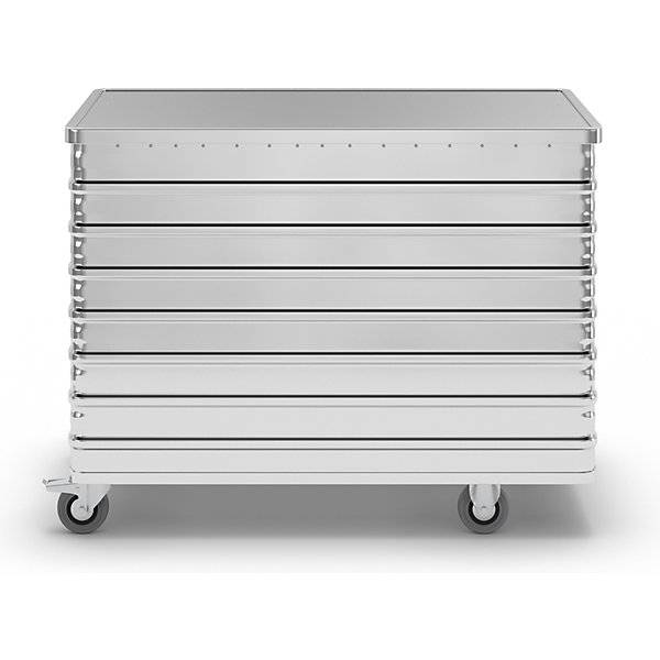 Alu-Kastenwagen absenkbare Seitenwand mit Deckel abschließbar Volumen 650 l. Gmoehling Transportgeraete |-1