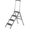 Alu-Klapptreppe Stufen Alu mit PVC-Belag mit Sicherheitsbügel 4 Stufen. WAKÜ-Geräte GmbH 13106749