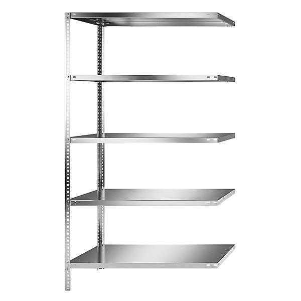 Edelstahlregal Regalhöhe 2000 mm Anbauregal Breite x Tiefe 1100 x 600 mm. KEK GmbH 16010549-0