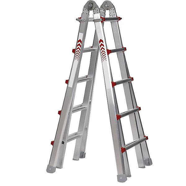 Teleskop-Klappleiter Steh- Anlege- Schiebe- und Treppenleiter in Einem 4 x 5 Sprossen. WAKÜ-Geräte GmbH