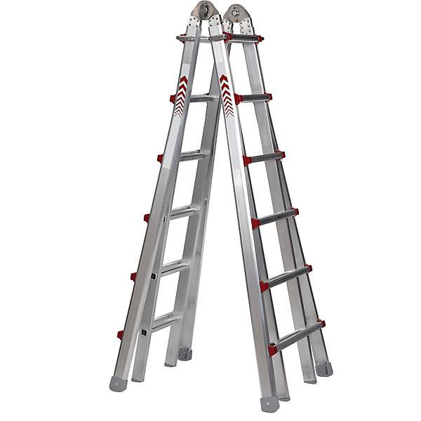 Teleskop-Klappleiter Steh- Anlege- Schiebe- und Treppenleiter in Einem 4 x 6 Sprossen. WAKÜ-Geräte GmbH