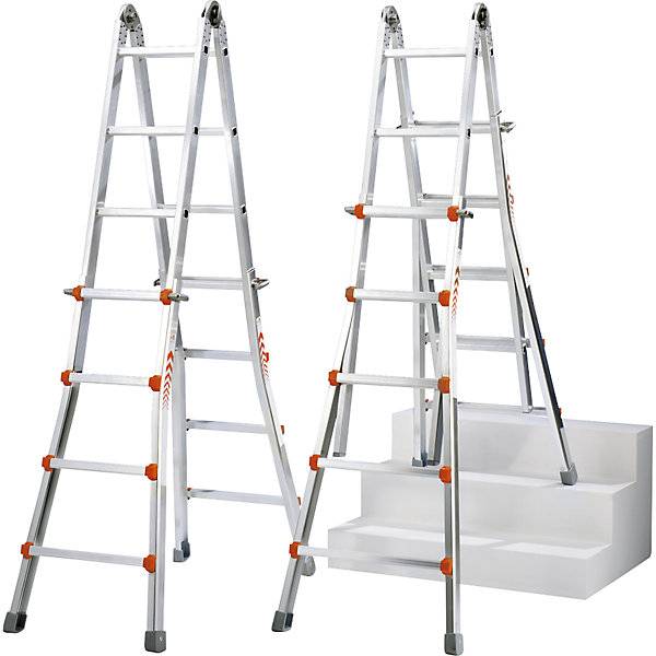 Teleskop-Klappleiter Steh- Anlege- Schiebe- und Treppenleiter in Einem 4 x 6 Sprossen. WAKÜ-Geräte GmbH-1