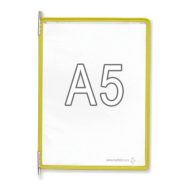 Klarsichttafel VE 10 Stk für DIN A5 gelb. Tarifold SAS 14080549-0