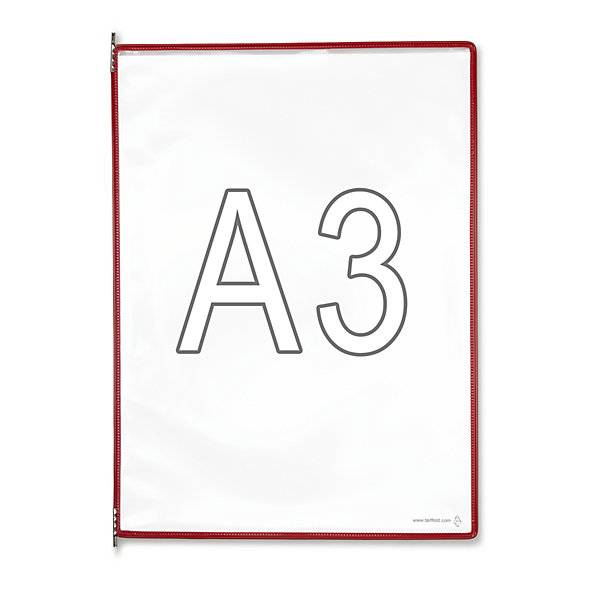 Klarsichttafel VE 10 Stk für DIN A3 rot. Tarifold SAS 14085649-0