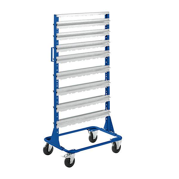 Fahrregal Höhe 1588 mm Fahrregal für 80 Sichtlagerkästen enzianblau. Dinzl Ordnungstechnik GmbH 17069549-0