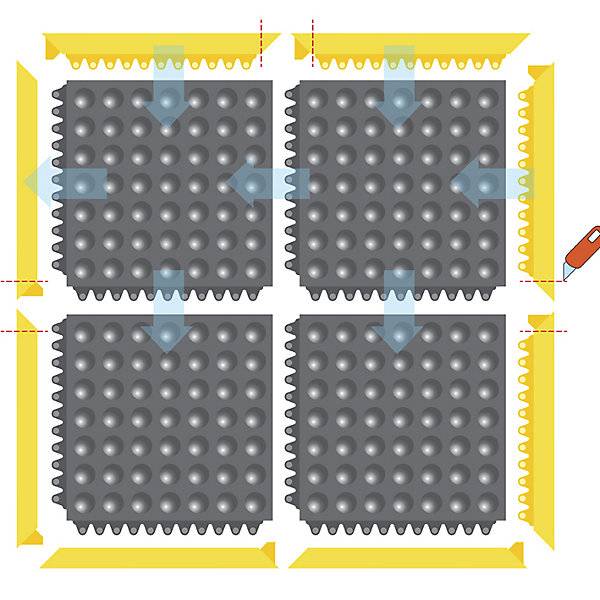 Bodenplatten-Stecksystem Skywalker ESD NITRILE FR genoppt LxBxH 910 x 910 x 13 mm schwarz feuerresistent.-2