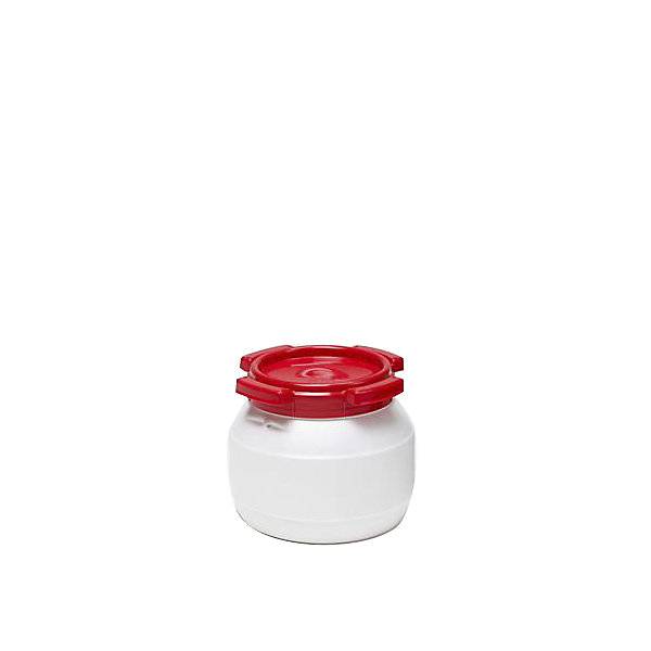 Weithalsfass mit Schraubdeckel weiß / rot Volumen 3 l Höhe 173 mm. Heinz Gero Duhme GmbH 17163549-0