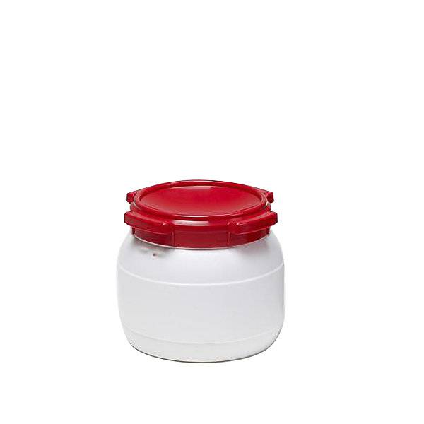 Weithalsfass mit Schraubdeckel weiß / rot Volumen 10 l Höhe 239 mm. Heinz Gero Duhme GmbH 17163649
