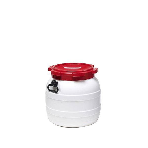 Weithalsfass mit Schraubdeckel weiß / rot Volumen 42 l Höhe 418 mm. Heinz Gero Duhme GmbH 17163749