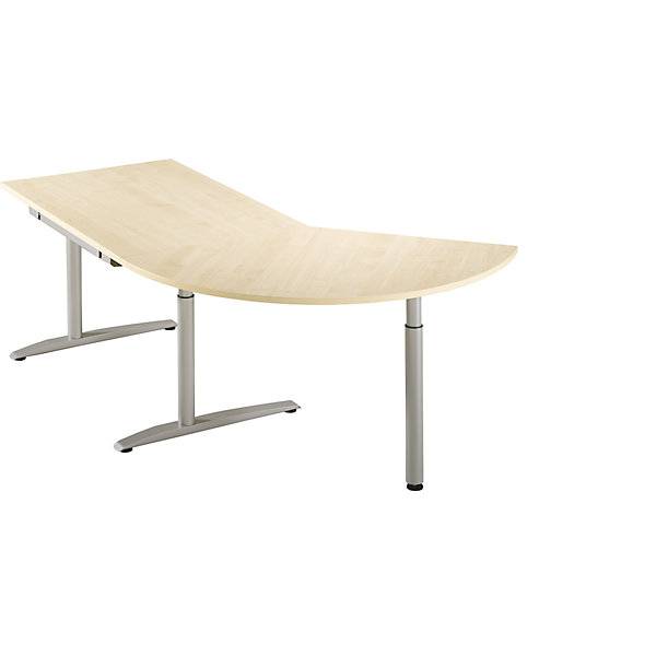 HANNA - Ansatztisch höhenverstellbar 650 - 850 mm 3/8-Kreis mit Stützfuß Dekor Ahorn. FM Büromöbel GmbH-0